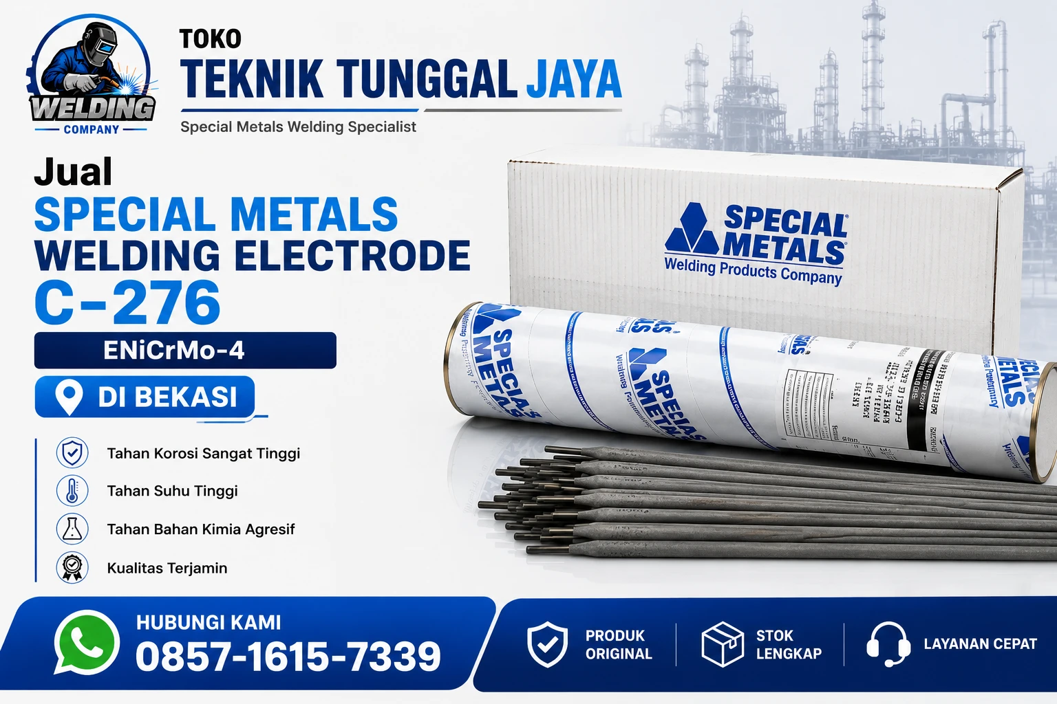 Jual Special Metals Welding Electrode C-276 di Bekasi